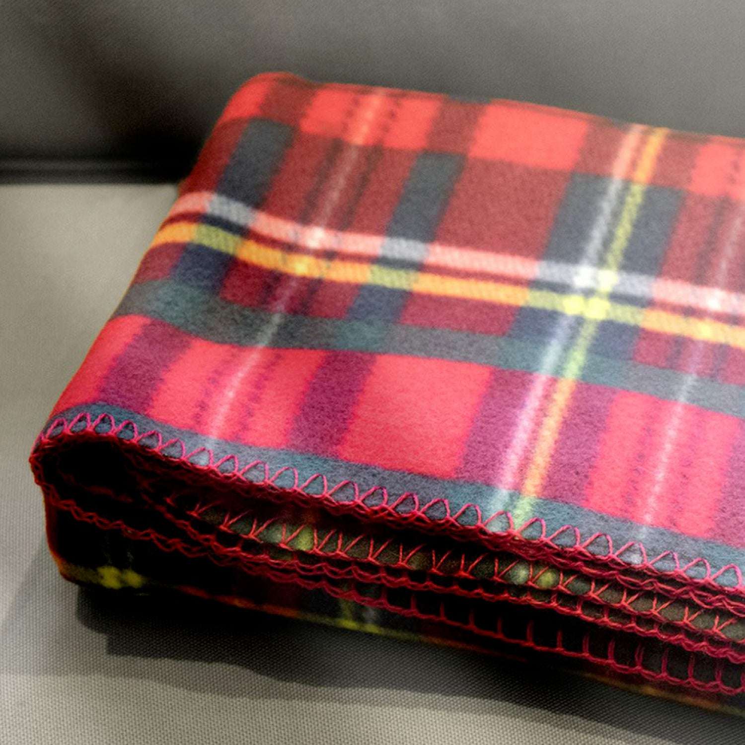 Plaid polaire Tartan à carreaux rouges