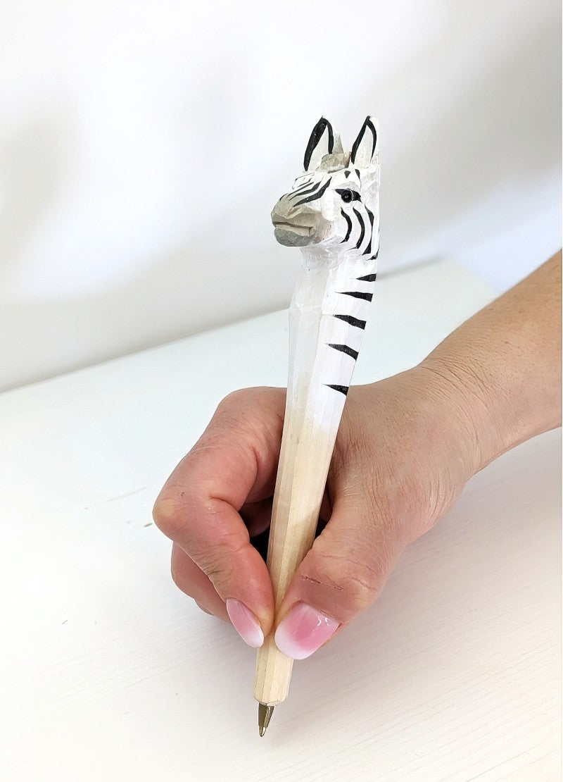 stylo bois zebre
