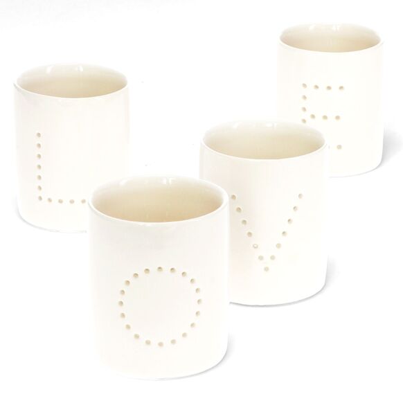 photophore Love porcelaine