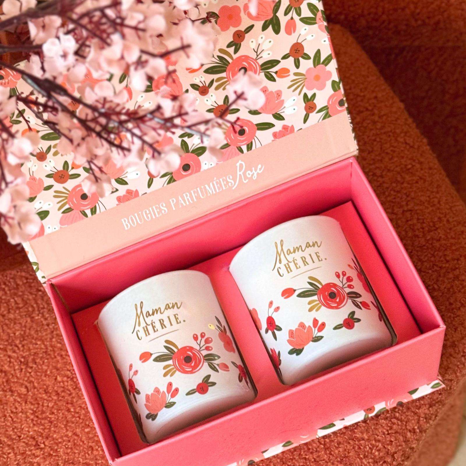 Coffret MAMAN CHERIE 2 bougies parfumées