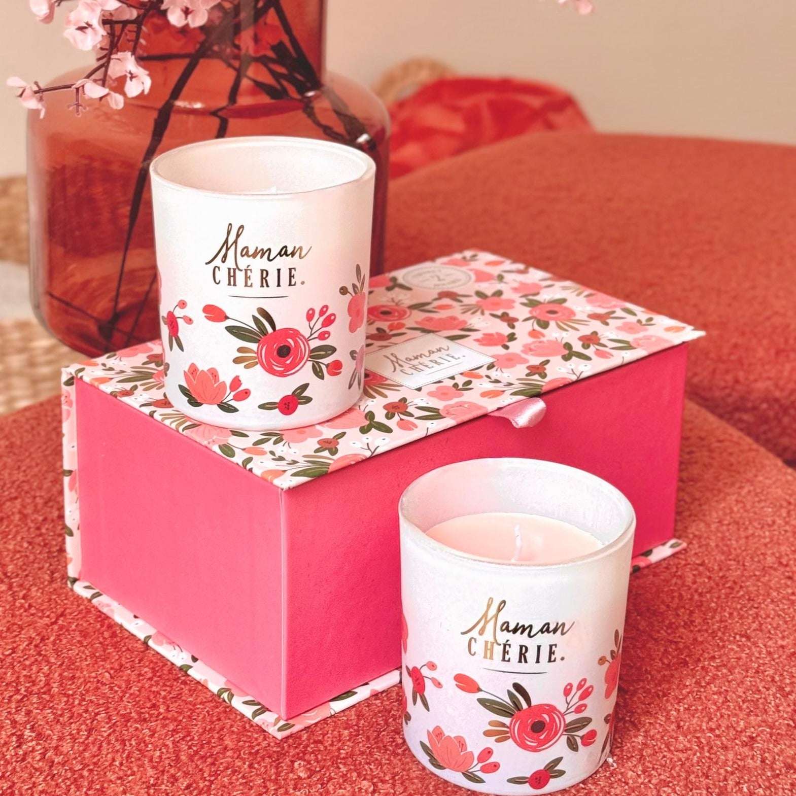 Coffret MAMAN CHERIE 2 bougies parfumées