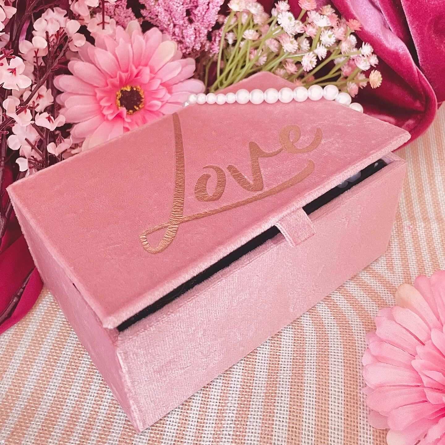 Coffret à Bijoux Love Rose Velours