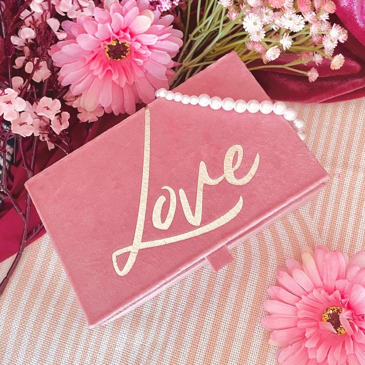 Coffret à Bijoux Love Rose Velours