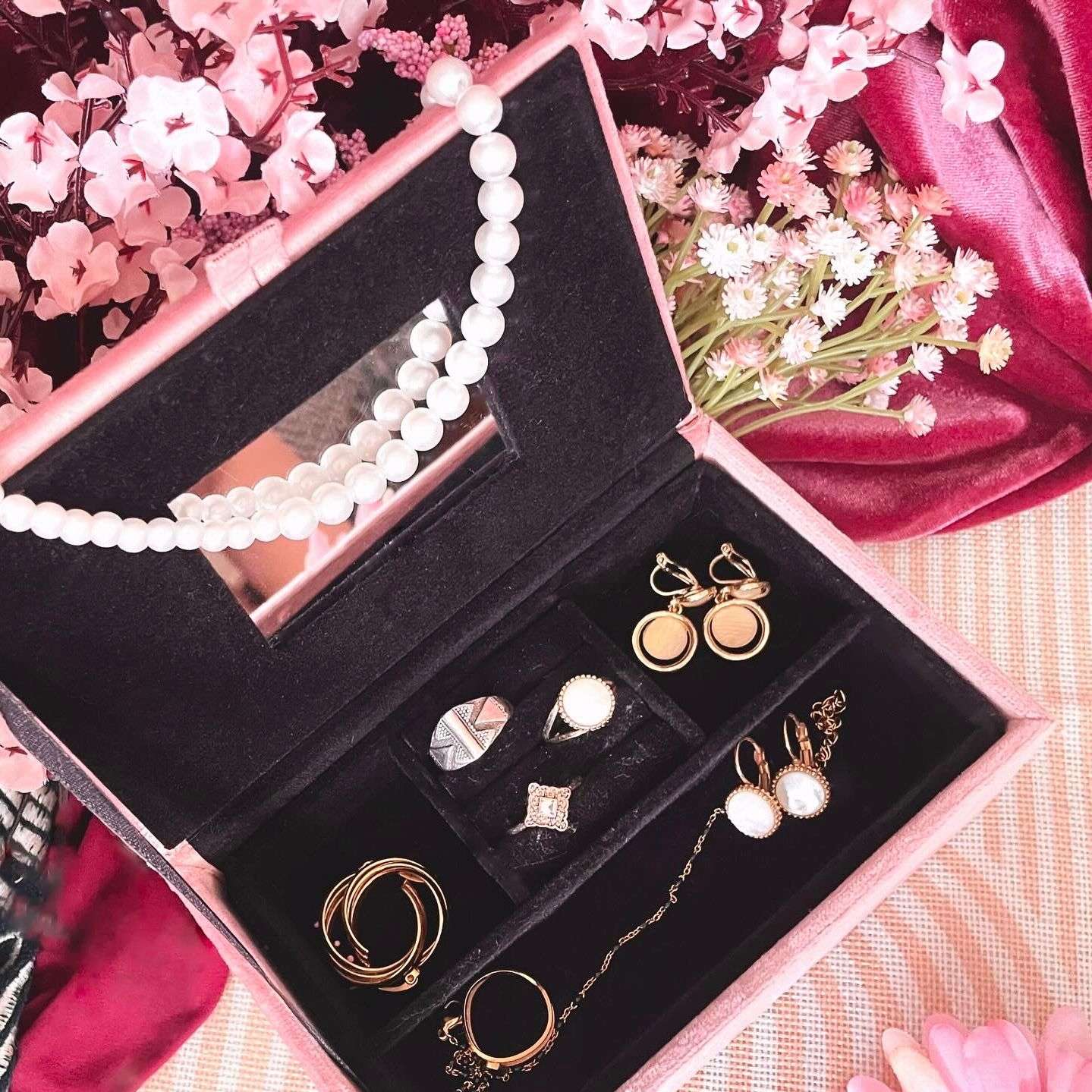 Coffret à Bijoux Love Rose Velours