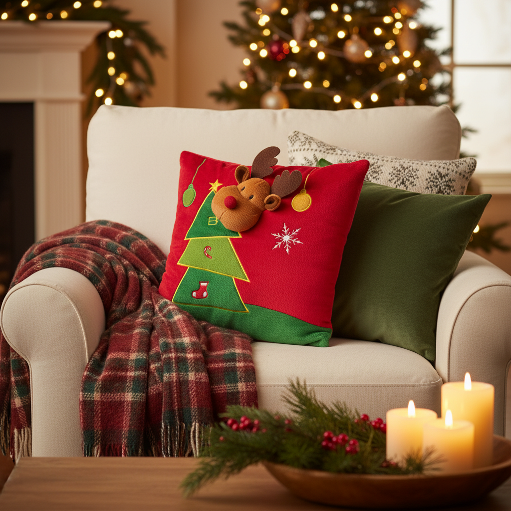 Coussin de Noël Renne