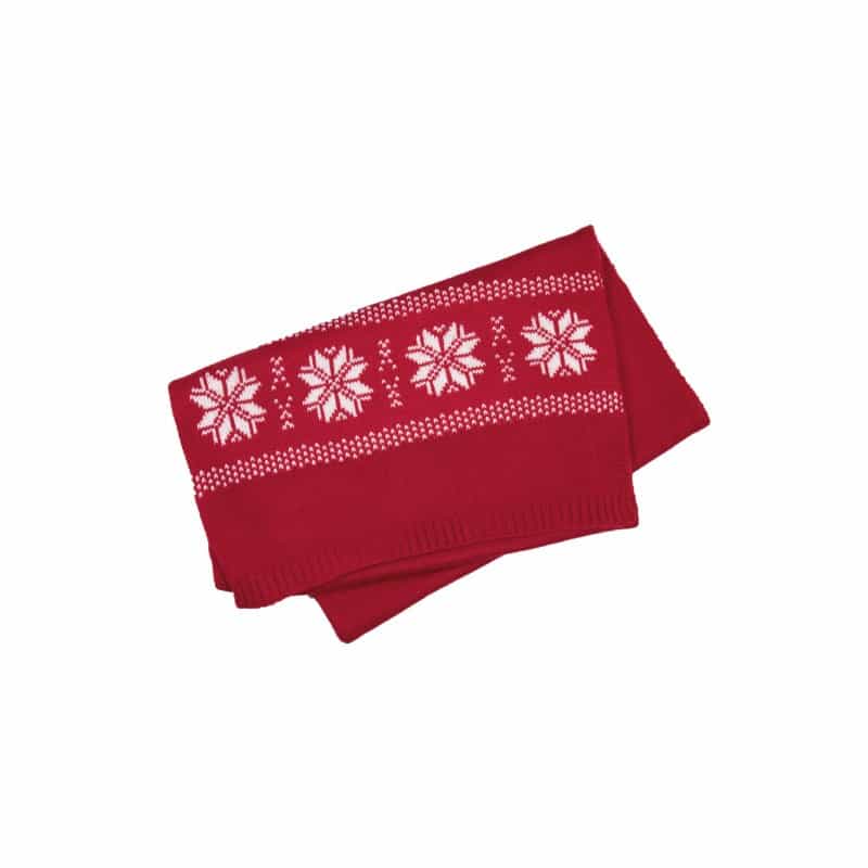 Ensemble Bonnet et Echarpe rouge flocons