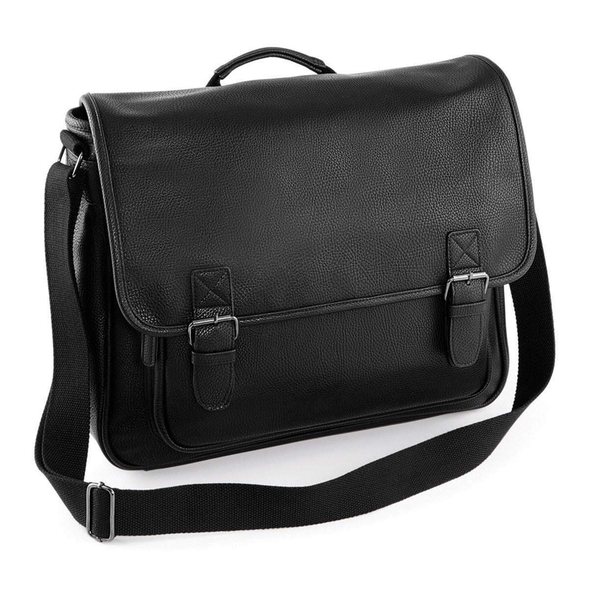 Sacoche cartable façon cuir noir