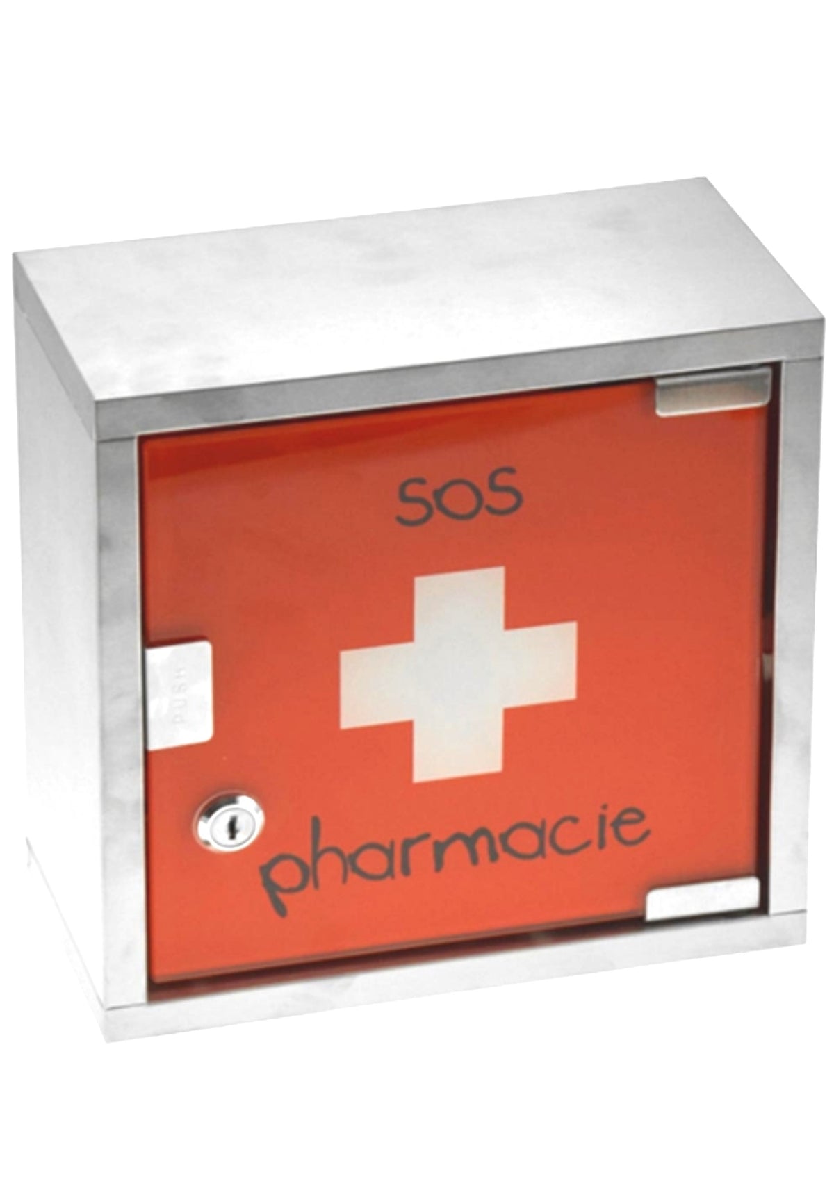Armoire à pharmacie GoodHome Saranda métal rouge L. 30 x H. 60 x P