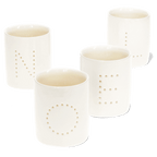 Photophore Noel en porcelaine - lot de 4 pièces