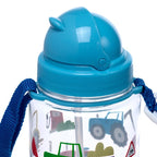 Bouteille Gourde Enfant 450ml avec Paille & Cordon Tracteur de Ferme