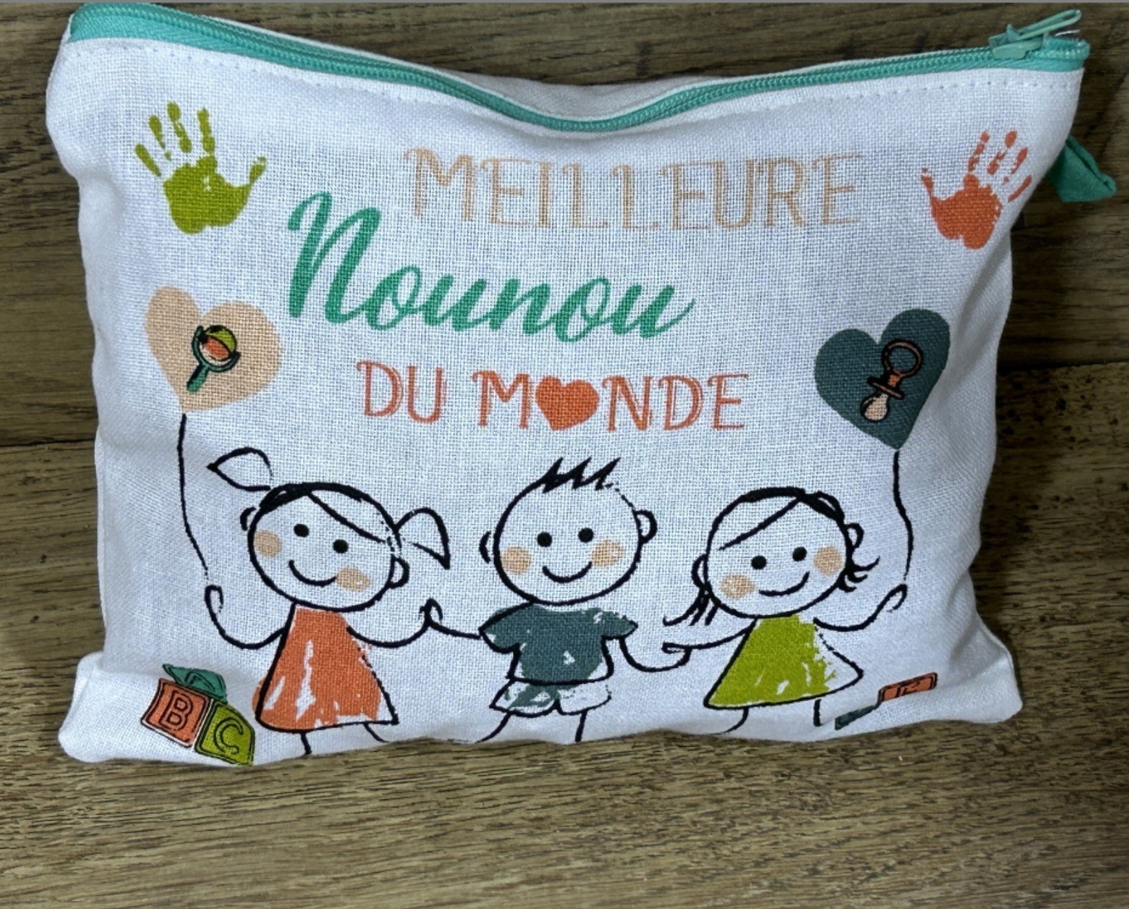 Trousse coton "La Meilleure Nounou du Monde"