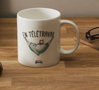 Mug humoristique En Télétravail céramique - cadeau home office

