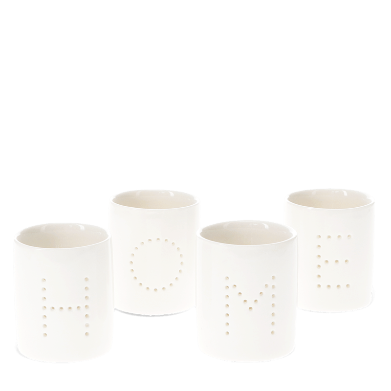 Photophore Home porcelaine blanche