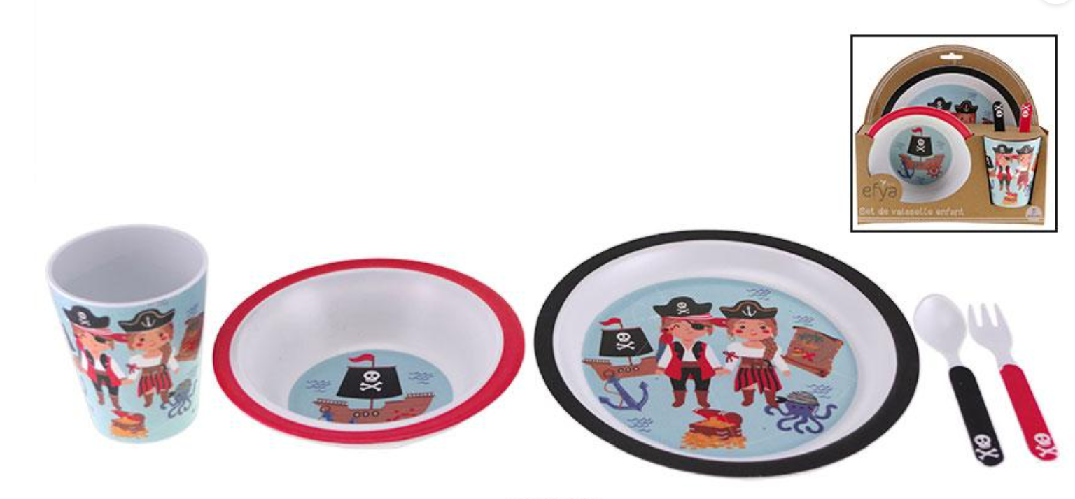 Set de vaisselle enfant 5 pièces Petit Pirate