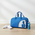 Sac de sport enfant bleu J'aime - sac gym natation école - bandoulière et poignées - motif pouce levé
