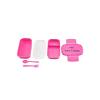 Lunch box rose smiley 4 compartiments 1,2L - repas bureau et pique-nique
