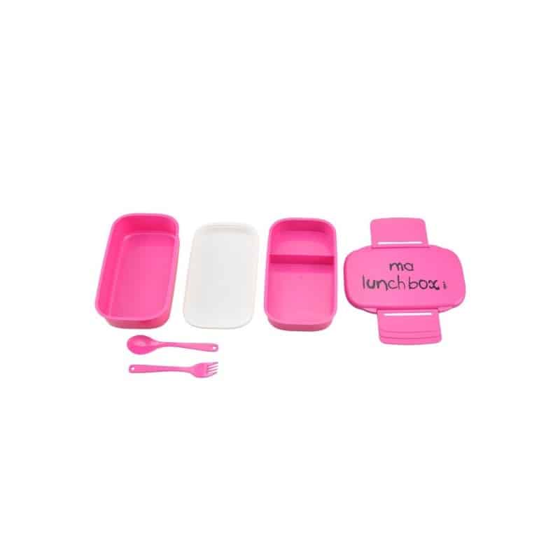 Lunch box rose smiley 4 compartiments 1,2L - repas bureau et pique-nique
