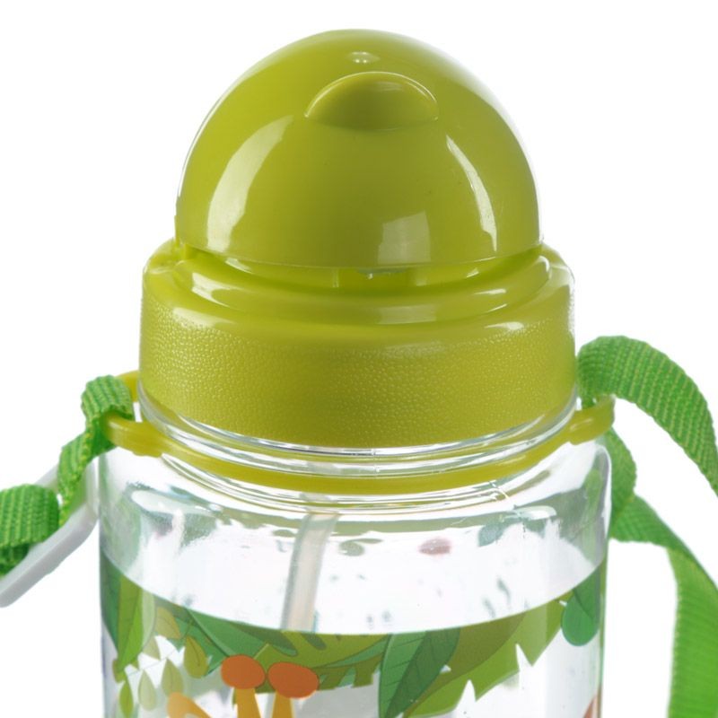 Bouteille Gourde Enfant 450ml avec Paille & Cordon - Animaux du Zoo