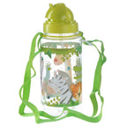 Bouteille Gourde Enfant 450ml avec Paille & Cordon - Animaux du Zoo