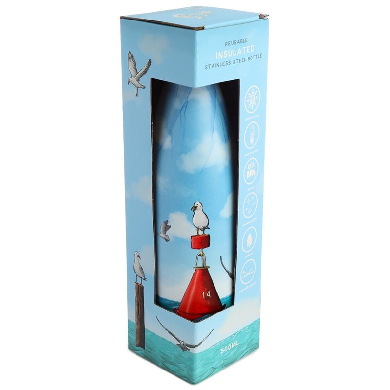 Bouteille Isotherme Mouettes Bord de Mer — Gourde Inox Originale