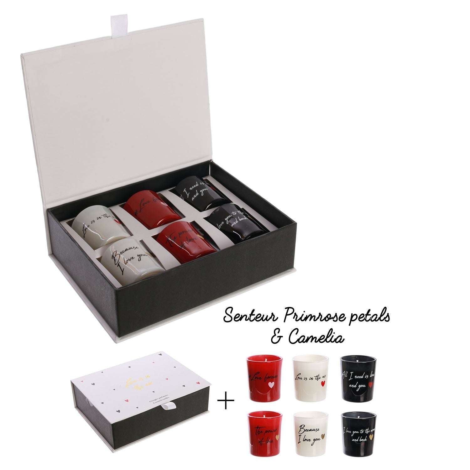 Coffret bougies mots d'amour