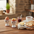 Duo coquetiers Mauricette céramique rouge et blanc - cadeau gourmand
