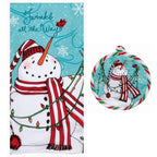 Ensemble de cuisine motif Noël - torchon et manique
