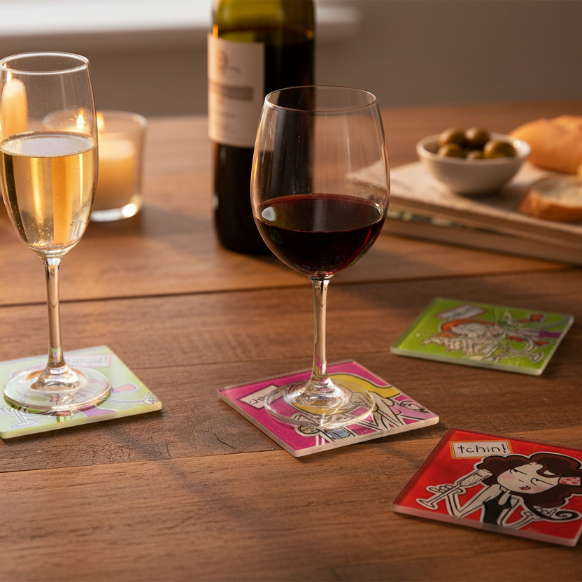 Mise en scène Dessous de verre Tchin