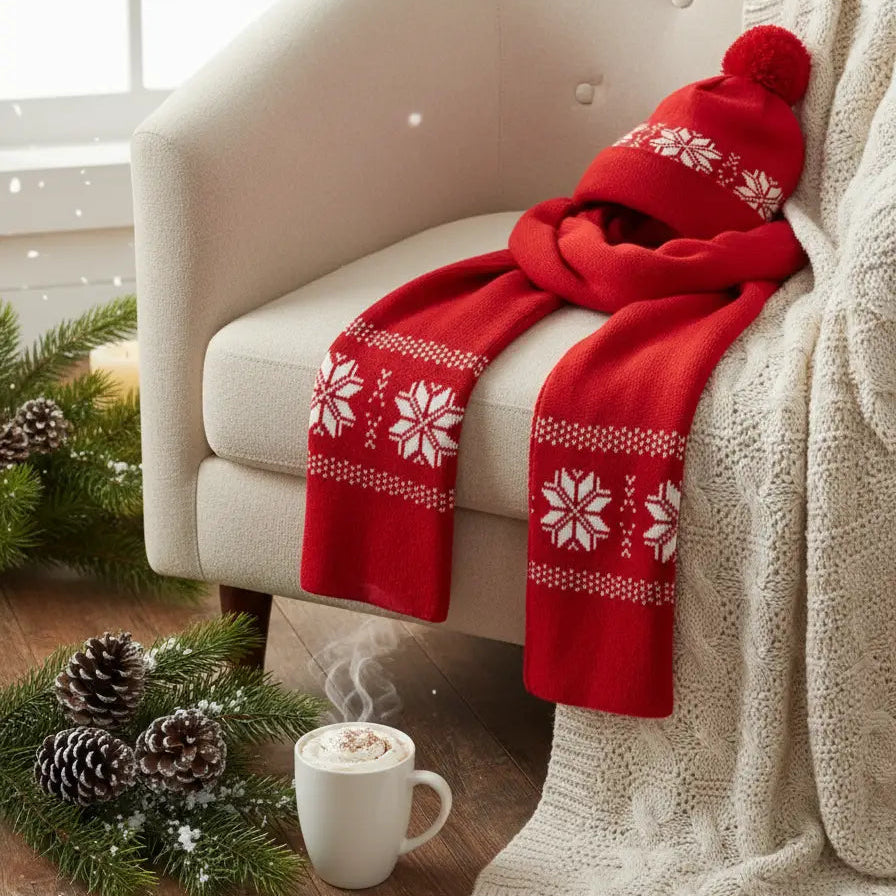 Ensemble bonnet et echarpe d'hiver