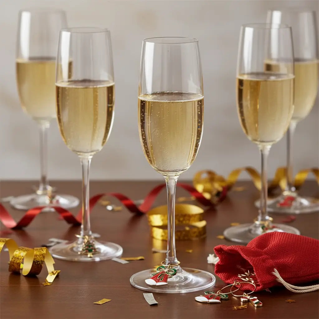 Marque verre de fête, 6 pièces