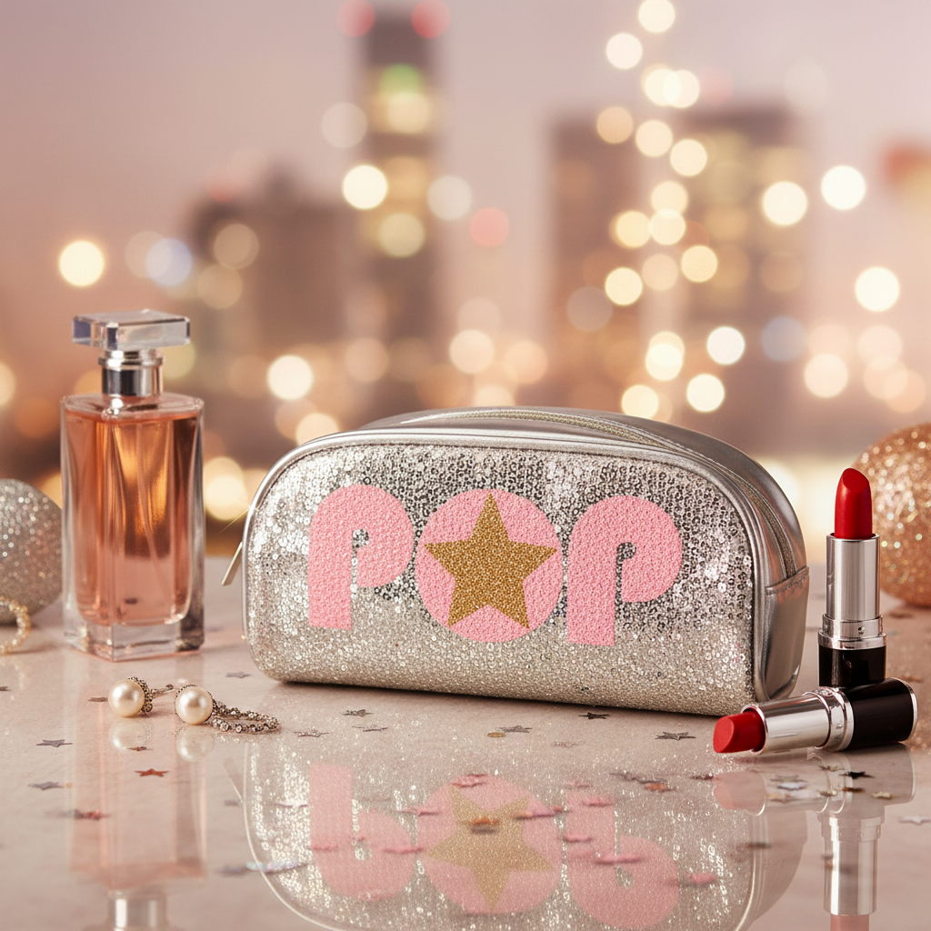 Mise en scène Trousse POP pailletée ARGENT
