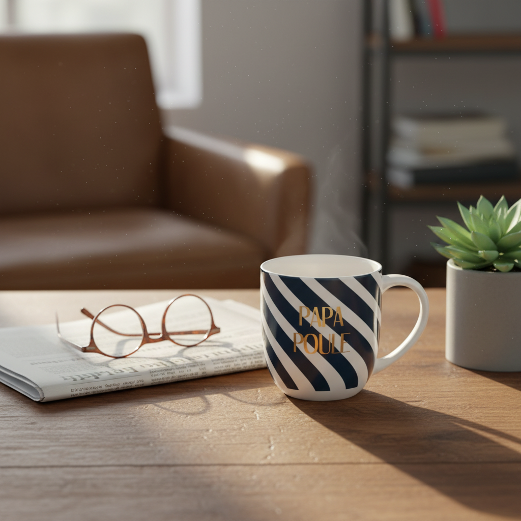 Mug Papa Poule - mise en scène lifestyle