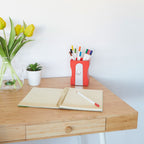 Pot à Crayons Forme Taille Crayon Rouge