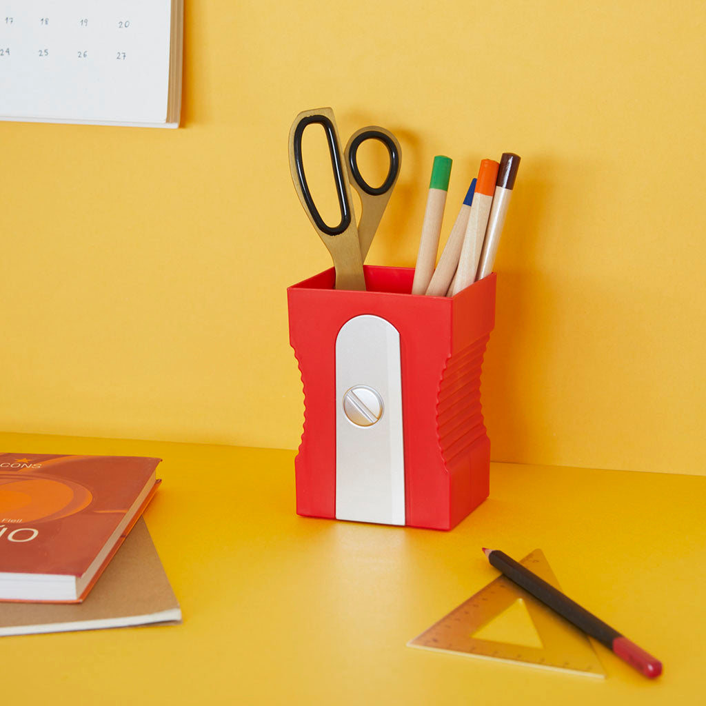 Pot à Crayons Forme Taille Crayon Rouge
