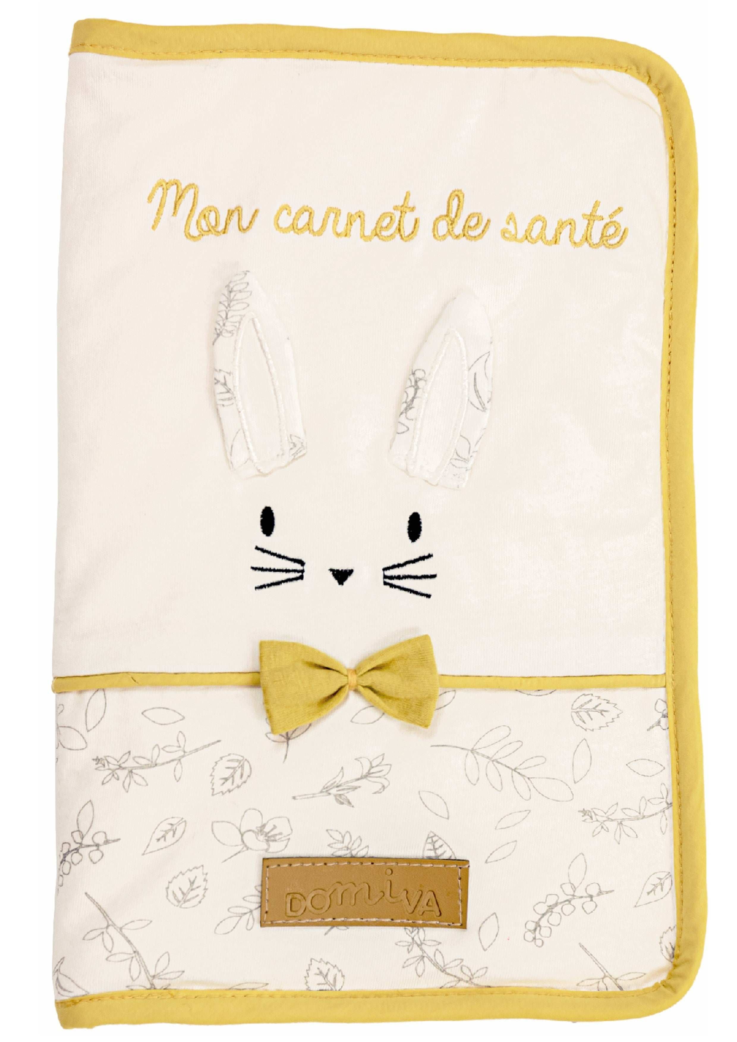 Protège carnet de santé bébé LAPIN jaune