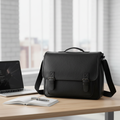 Sacoche Cartable Cuir Noir 
