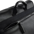 Sacoche Cartable Façon Cuir Noir - Professionnelle Ordinateur