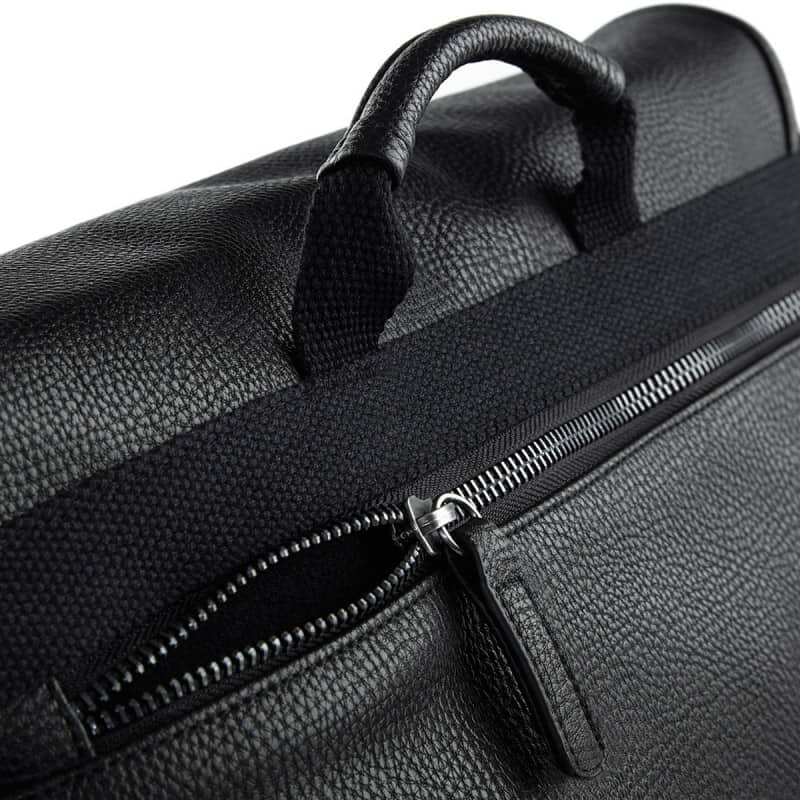 Sacoche Cartable Façon Cuir Noir - Professionnelle Ordinateur