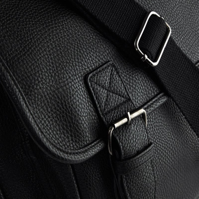 Sacoche Cartable Façon Cuir Noir - Professionnelle Ordinateur
