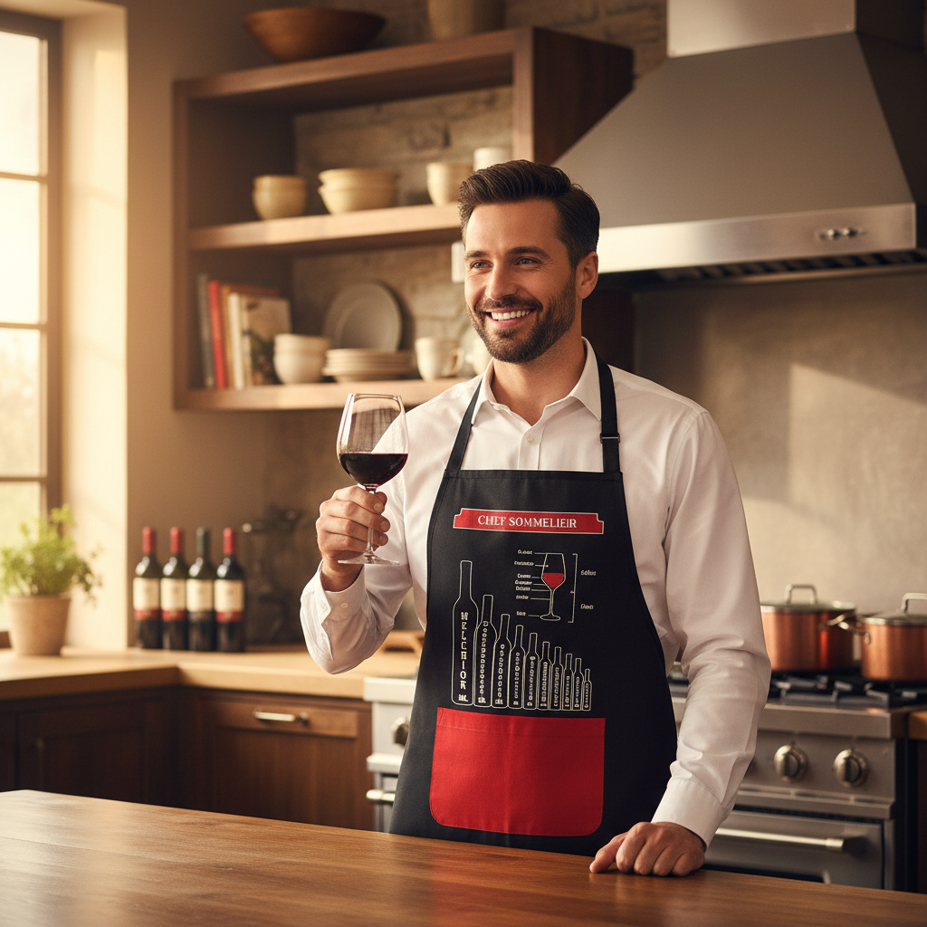Tablier Chef Sommelier - porté lifestyle