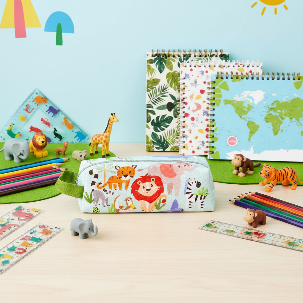 Trousse scolaire motif SAFARI