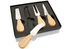 Couteaux à fromages professionnels en bois et métal - Pâte molle et pâte dure - Cadeau gourmet BARBACADO