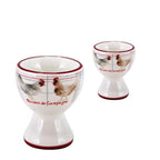 Duo coquetiers Mauricette céramique rouge et blanc - cadeau gourmand
