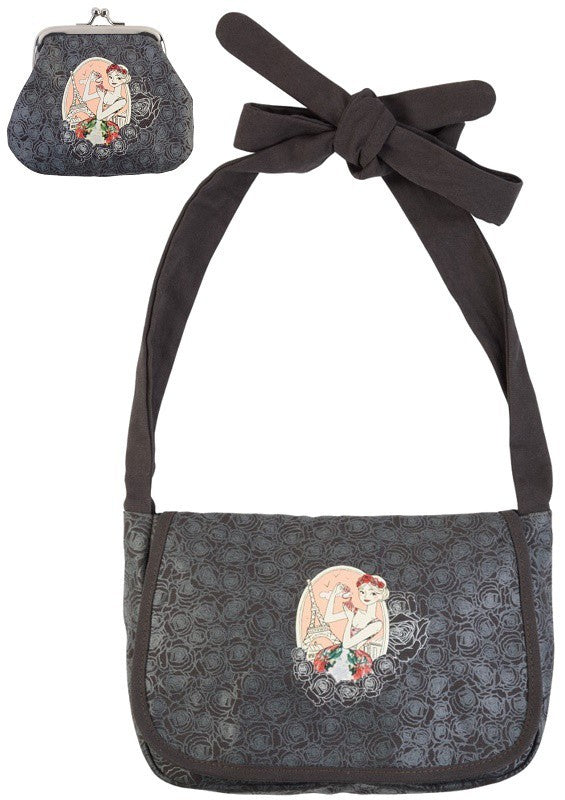 Ensemble Sac besace à noeud et porte-monnaie