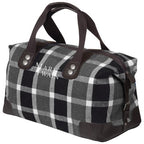 Sac de voyage en tartan noir et gris